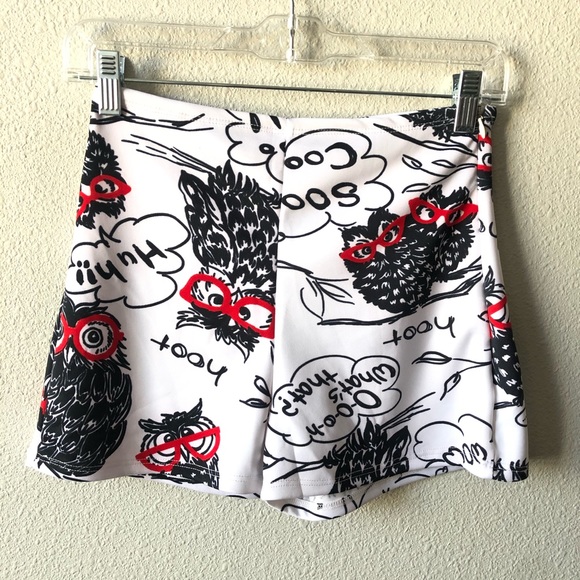 Hipster Owl High Waisted Shorts - Picture 7 of 8
